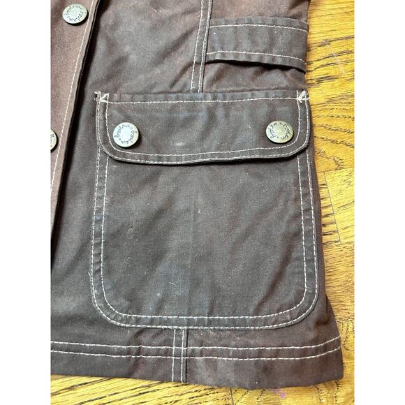 Boden Women’s Waxed Cotton Utility Jacket Brown Military Size 8 - Picture 14 of 16